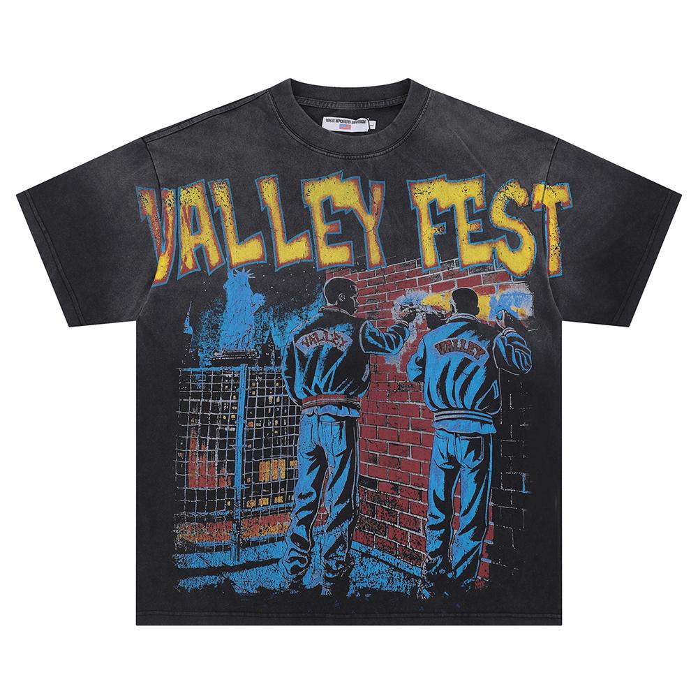

V109 Vale SPORTS DIVISION Forever Valley Fest GRAFFITI BIG TEE Summer Street Trendy T-shirt XL
