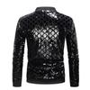 Men's Sequined Plaid Stand Collar Jacket – Trendy Spring/Autumn Fashion