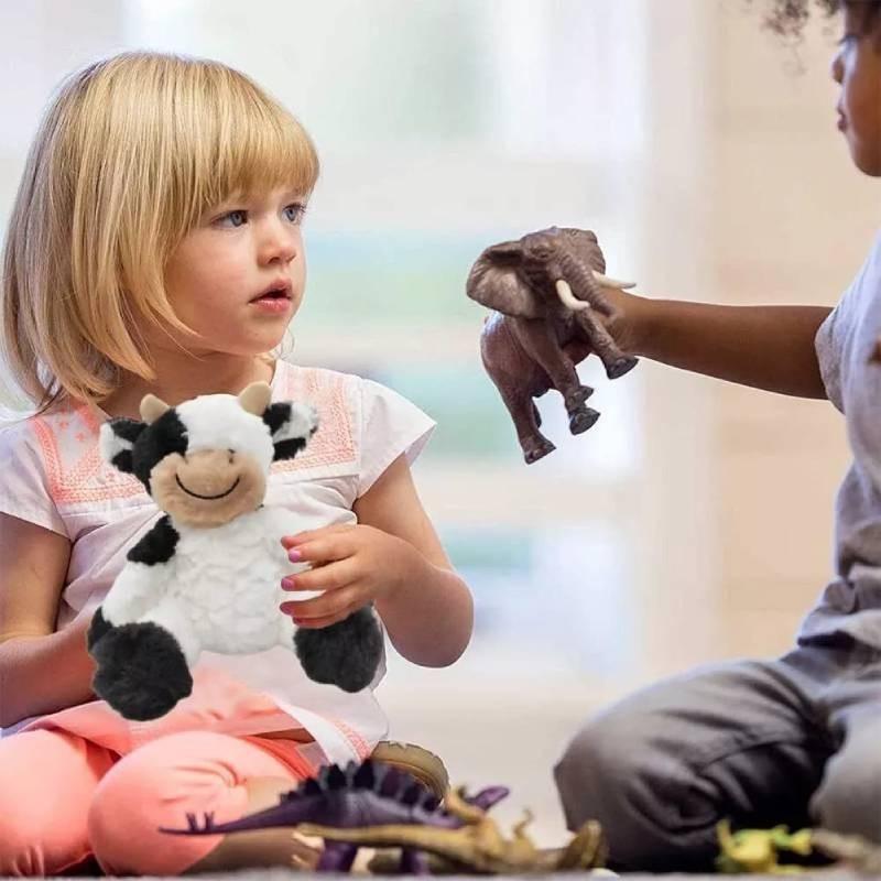 Adorable Smiling Black And White Cow Plush Toy Soft Stuffed Animal Doll Gift