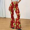 Women's Christmas Printed High Waisted Flared Yoga Pants Casual Slim Fit Everyday Wear