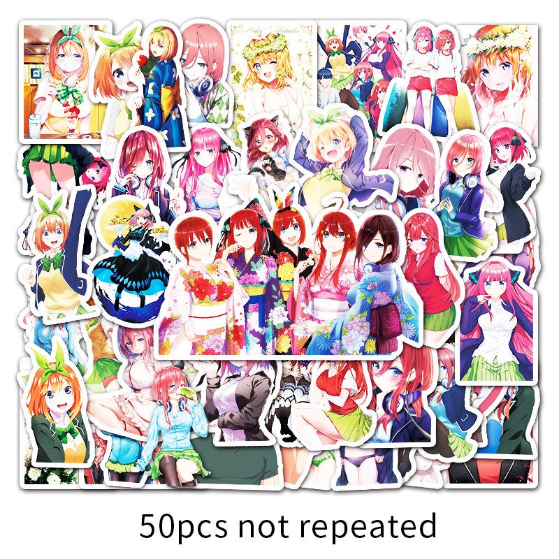 50 Quintessential Quintuplets Manga Graffiti Stickers for Suitcase, Diary, and Car