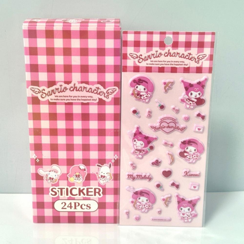 Genuine Sanrio 3D Bubble Pvc Journal Stickers Cinnamoroll My Melody Kuromi Cute Stickers For Girls Women Scrapbooking Gifts