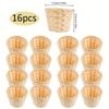 16pcs Mini Bamboo Baskets with Weave Rustic Open-Top Storage Boxes for Wedding Favors Party Gifts & Bookshelf Organizing Baskets