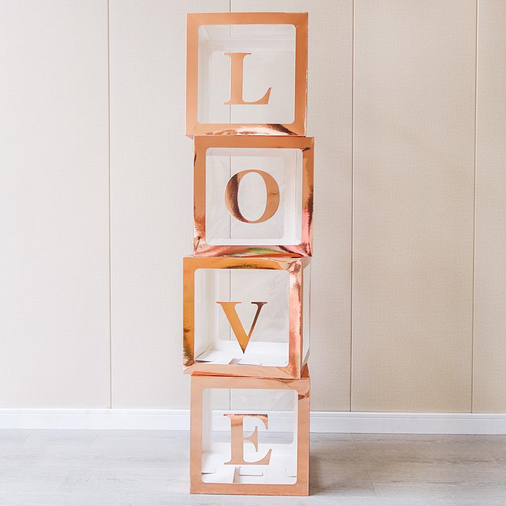 Clear Box Balloon Decoration: 26 Letters LOVE & BABY - Ideal for Birthdays, Graduations, Weddings