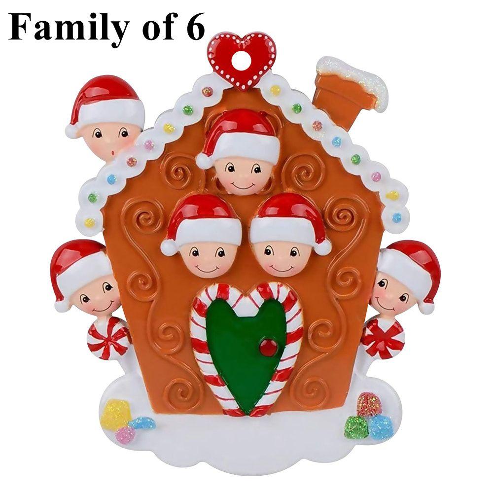 Christmas Gift Personalized Xmas Pendants Family Christmas Hanging Ornament Wooden Biscuit House