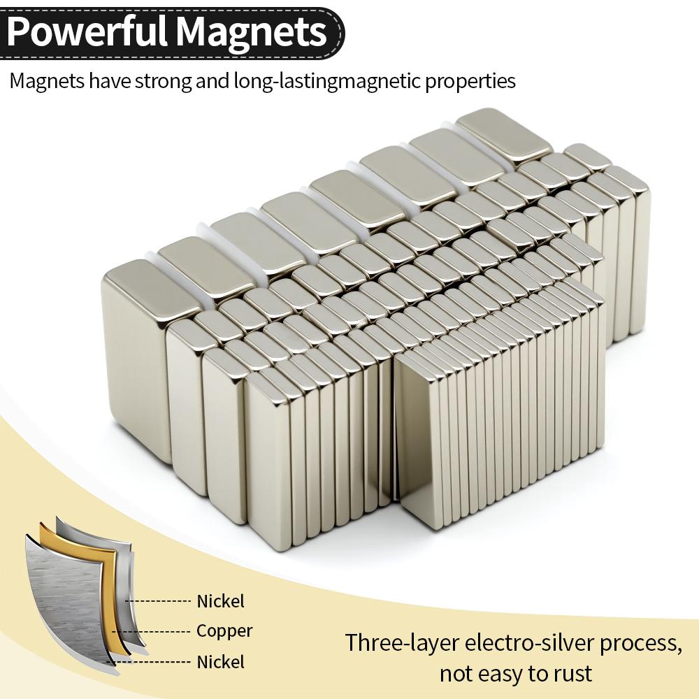 Superstarker Neodym-Magnet N35 NdfeB Permanentmagnetische Magnete Block Leistungsstarke Magnete Kühlschrankmagnet 30x10x2/3/4/5/10mm
