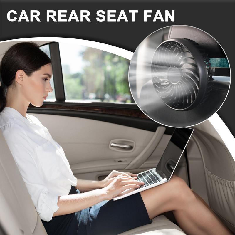 USB Car Fan for Backseat Car Backseat Headrest Cooler Fan with 3 Speeds Quiet Automotive Air Conditioning Cooler for Sedan