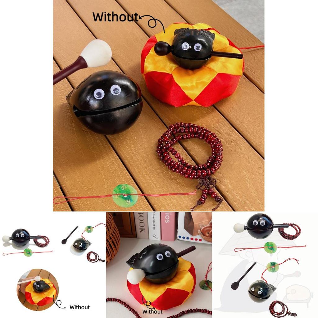 Durable Plastic Stress Relief Toy Wooden Fish With Accessories Perfect For Meditation