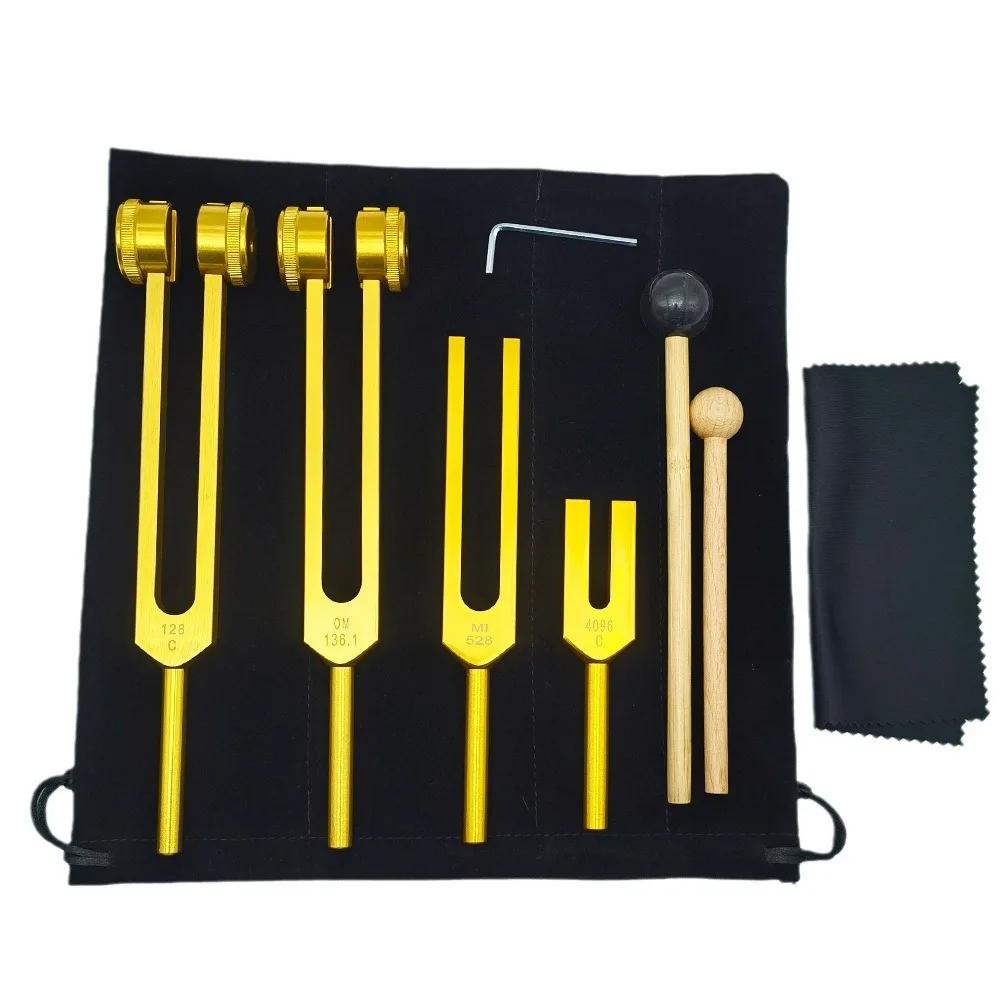Aluminum Alloy Tuning Forks Set 128C Hz Yoga Meditation Tuning Fork OM136.1hz Healing Sound Therapy Percussion Instrument