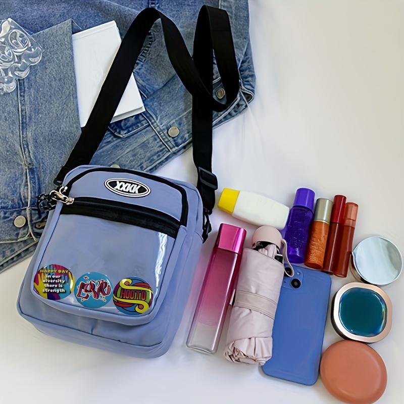 Trendy Canvas Crossbody Bag with Zipper, Casual Shoulder Bag for Work Commute and Daily Use