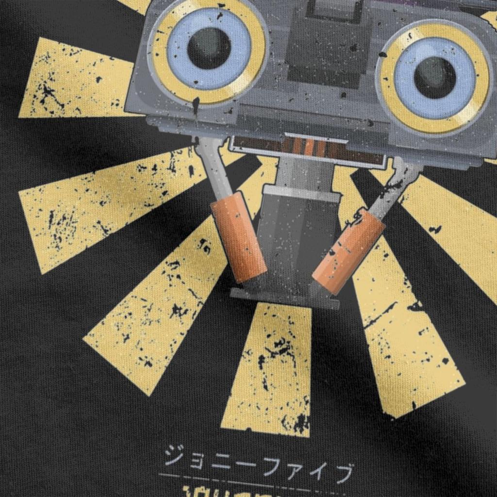 Men T-Shirts Johnny 5 Short Circuit Unique Pure Cotton Tee Shirt Short Sleeve T Shirt Round Collar Clothes Adult