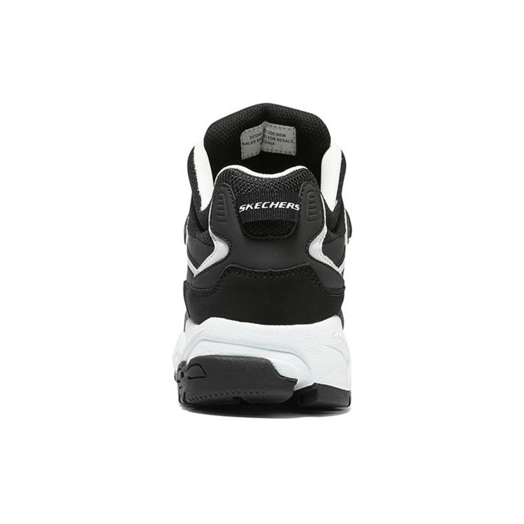 Skechers Stamina Men Black White Low Top Dad Shoes Leather Comfortable Fashion 237244-BKW