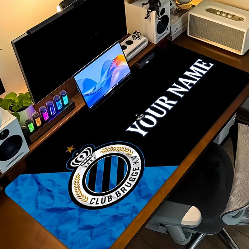 Custom Name Club Brugge Kv Mouse Pad Large Gaming Table Cushion Non-slip Laptop Tablet Big Mousepad XXL Mat Mini PC Playmat With Lock edge_XIA