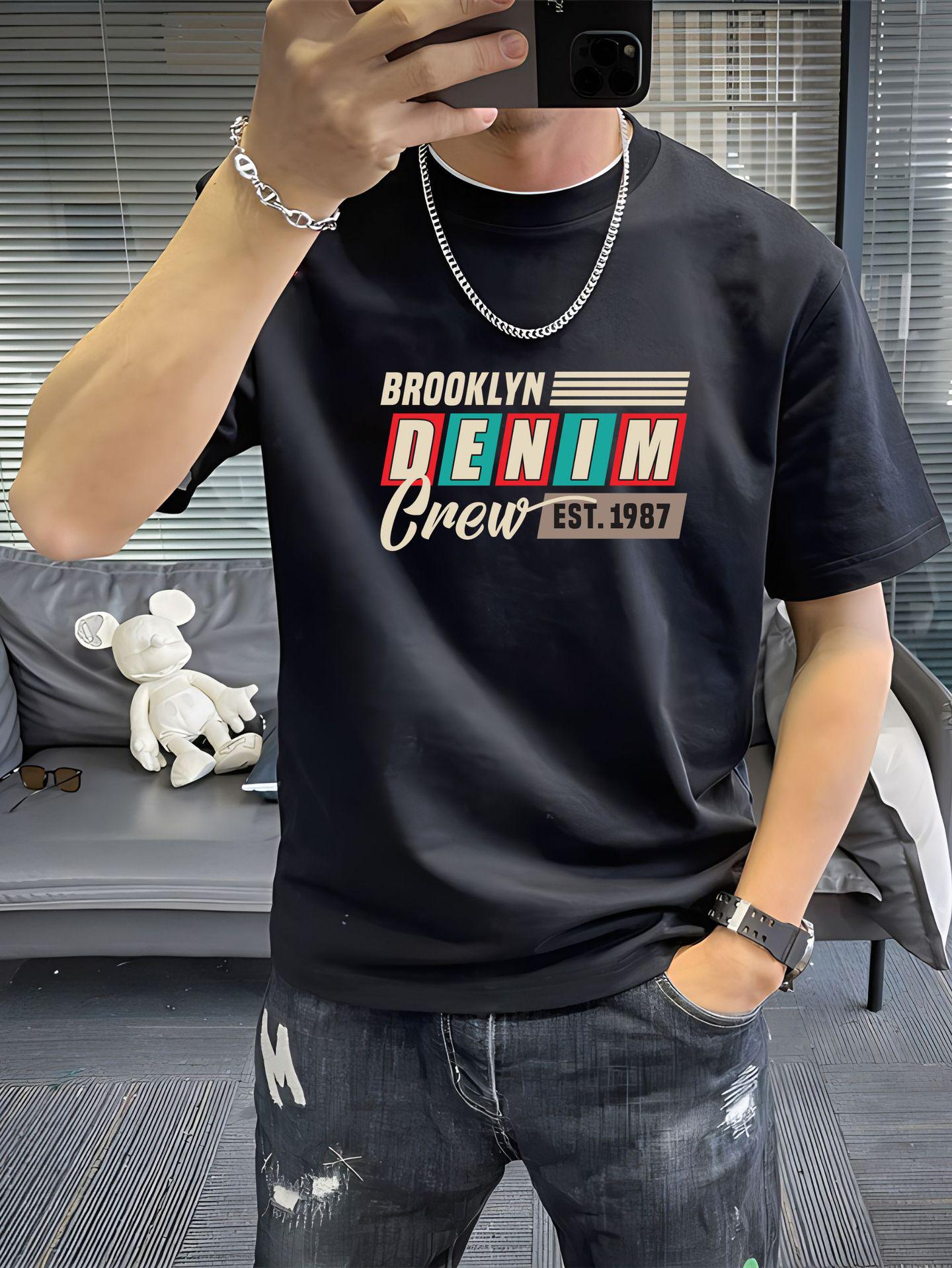 

Мужская футболка с коротким рукавом из чистого хлопка в стиле ретро - 100% хлопок M