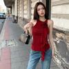 Pure Desire Style Sexy Neck Slim Fit Beautiful Back Sling Vest Design Sense Niche Sleeveless Streamer Spice Girl Top