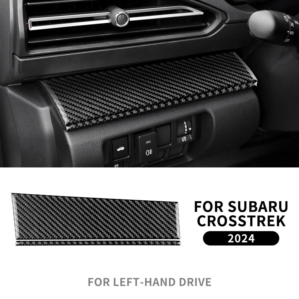 Real Soft Carbon Fiber Sticker For Subaru Crosstrek Impreza 2025 Dashboard Decor Panel Interior Trim Cover RHD LHD Accessories