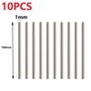 10 peças Haste Redonda Sólida de Aço Rápido Barra para Torno 1mm-4mm Eixo Ferramenta de Artesanato DIY Eixo Linear 100mm Ferramenta de Corte para Escultura Peças Prata
