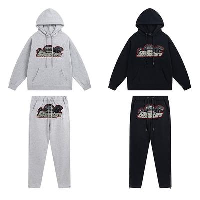 Unisex Streetwear Hoodie Mit Gesticktem Print Oversized Baumwollpullover Herbst