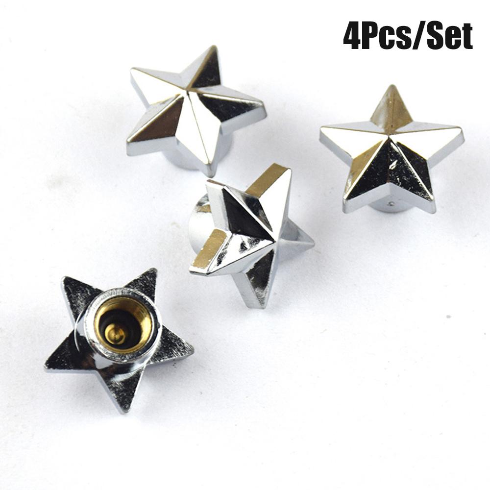 4Pcs/Set Tire Stem Valve Caps Universal Pentagram Shaped Wheel Tyre Air Valve Stem Caps Dust Covers Stem Caps1