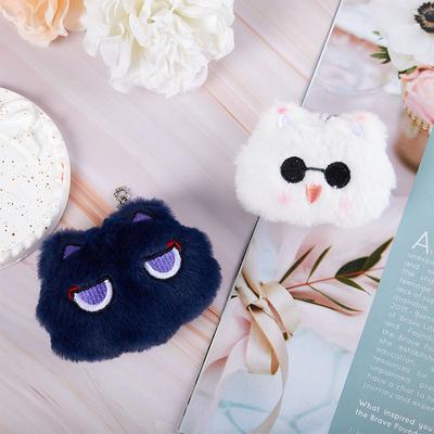 Kawaii Q-Versie Anime Piepende Kattenbal Sleutelhanger Cartoon Pluche Pop Hanger Sleutelhanger Schattig Speelgoed Anime Periferie Fans Cadeaus