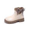 Girls Winter Warm Faux Leather Martin Boots With Bow Detail Low-Cut Side Zip Snow Kids Ages 1-12
