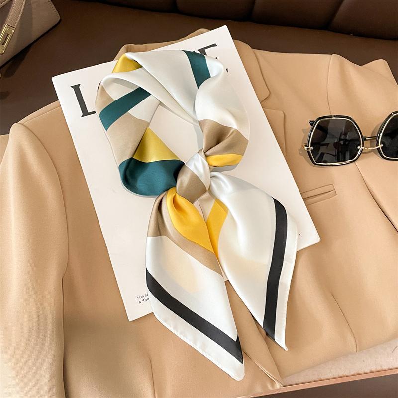 Fashion Scarves for Women Shawl Print Silk Satin Hijab Scarf Female Bandana 70*70cm Luxury Brand Square Shawls Scarfs For Ladies