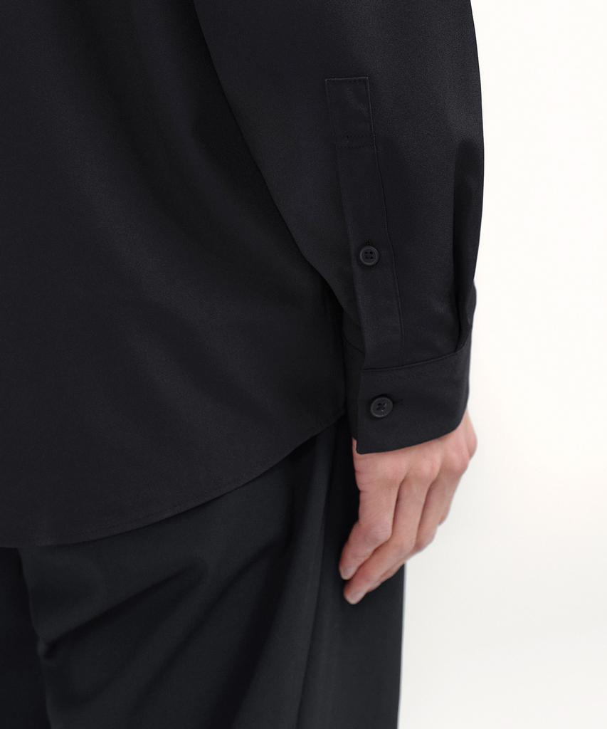 MUSINSA STANDARD Relaxed Fit Silky Shirt [Black]