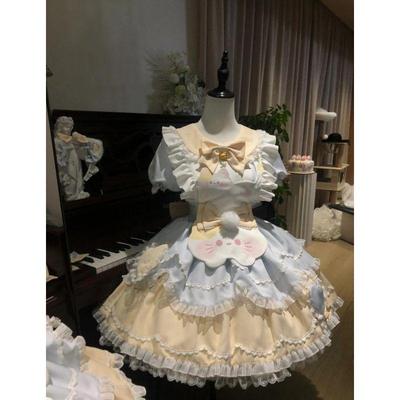 Lolita Kant Kitten Strikjurk & Schort Set