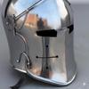 Medieval Silver Barbuta Helmet, Handmade Medieval Armor Helmet With Leather Liner, Wearable Cosplay, Collectible Warrior Gift For Halloween