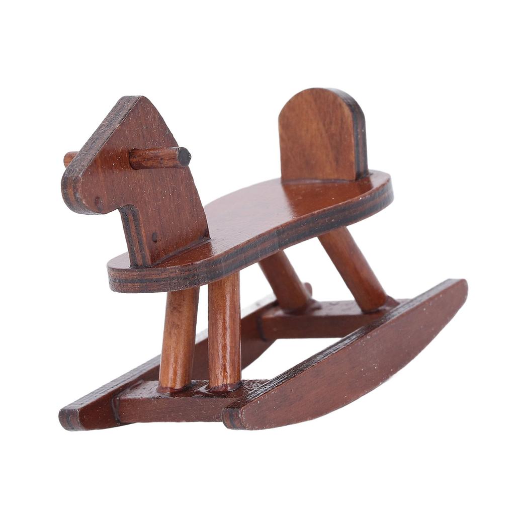 1:12 Scale Doll House Rocking Horse Doll House Wooden Rocking Horse Simulation Cockhorse for Doll House Accessory
