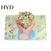Handmade Greeting Card Foldable 3D with Envelope Decorative Artistic Birthday Gift Fly-out Holiday Blessings Message Space