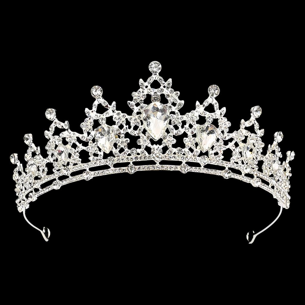 Bride's Crown Colorful Rhinestone Headband Baroque Alloy Crown Wedding Dress and Evening Gown Accessories Hair Ornaments Colorful Diamonds