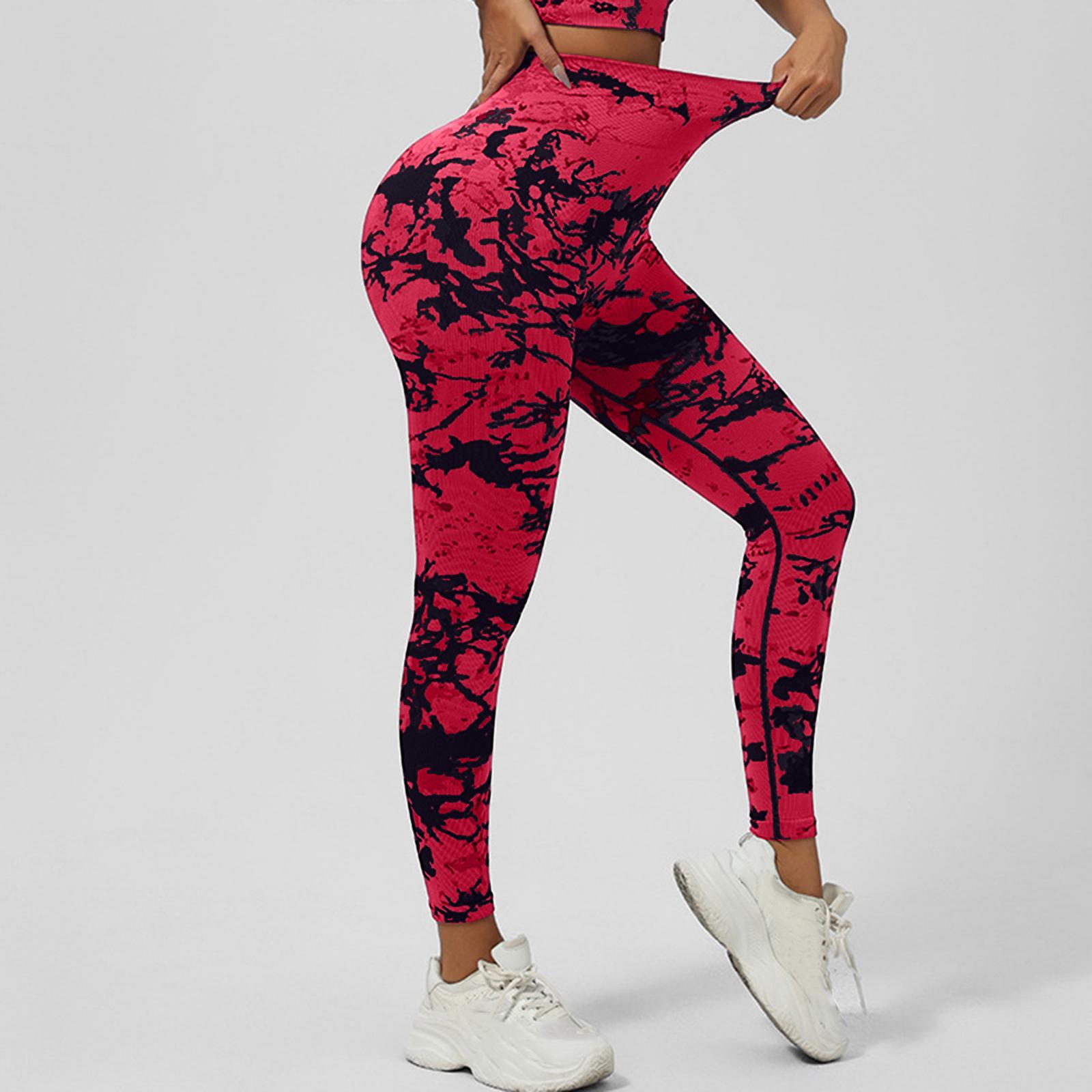 

Women s Tie High Waist And Hip Lifting Sports Tight Pants Fitness Pants XL червоний
