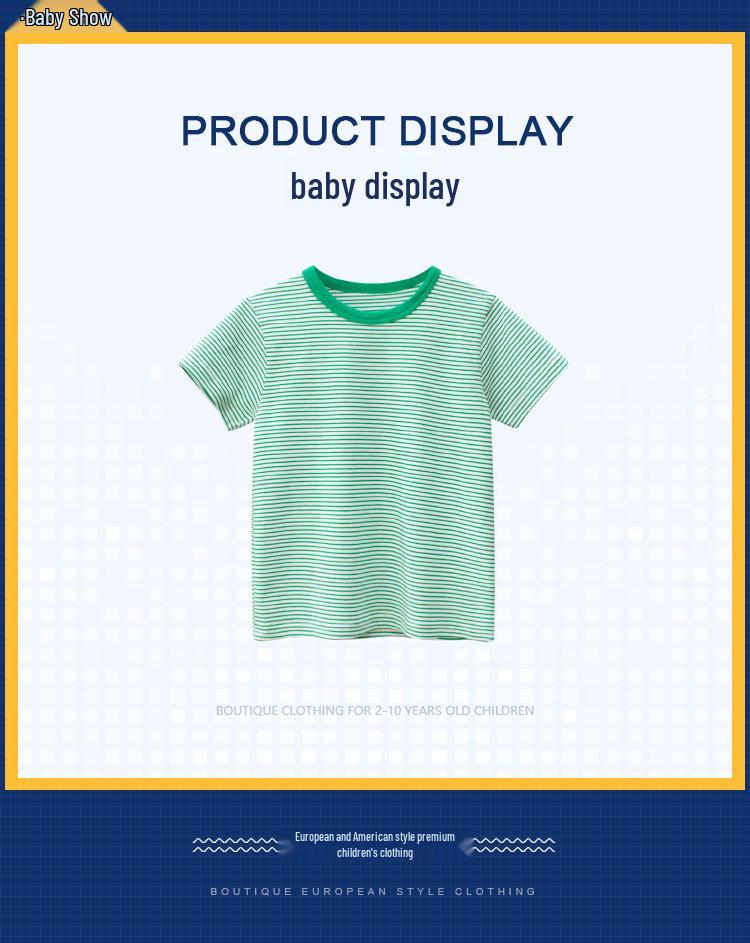 2022 Summer Korean Style Kids' Striped Short Sleeve T-shirt One Piece