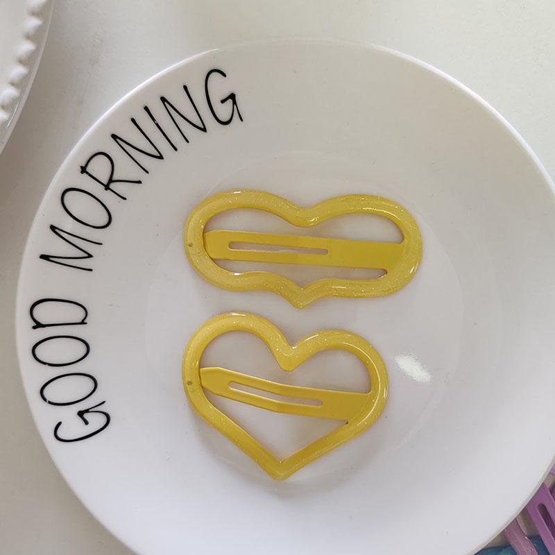 

2pc Alloy Big Heart Colorful Cute sweet solid color BB Hairpin HairClips for Women Hair Accessories Ornament