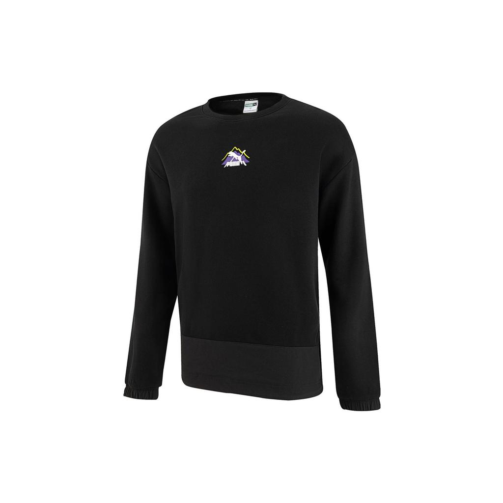 PUMA Sweatshirts Men's Black Crew Neck Moderate Regular 537391-01