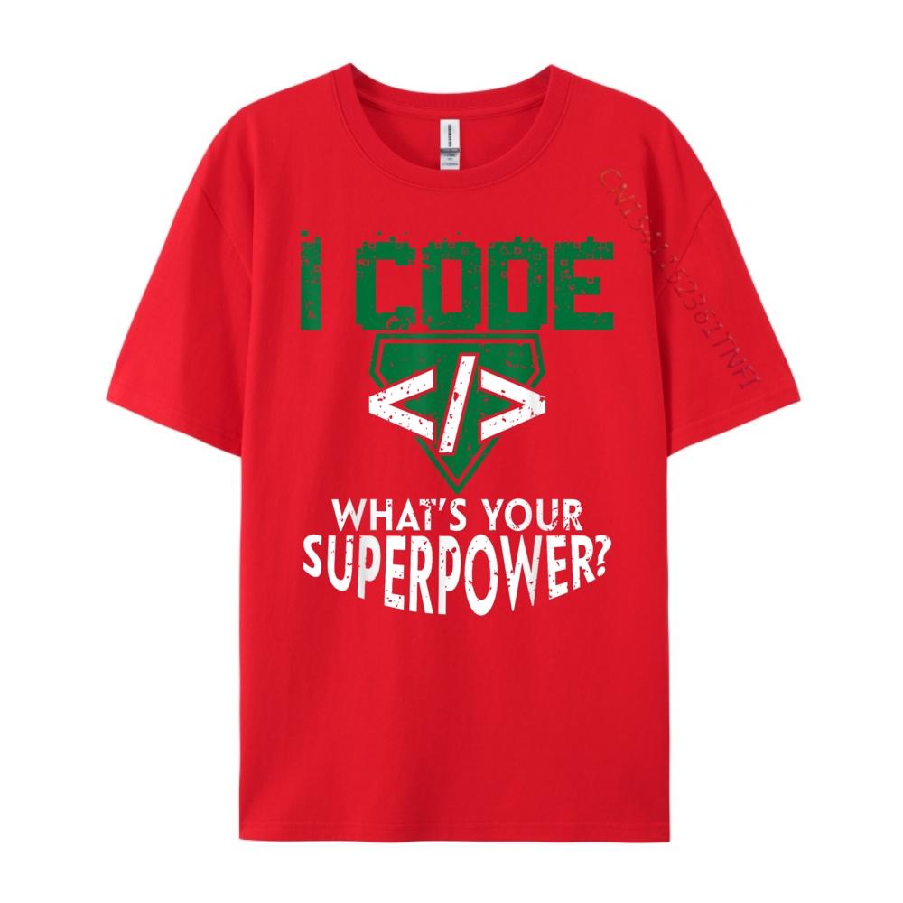 Funny Computer Engineer Coding I Code Superpower Clothing Man Camisetas De Hombre Mens Tshirts New Years Eve S