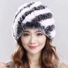 Knitted Hat Winter Rex Rabbit Knitted Middle-aged and Elderly Warm Thick Fur Fashion New Mother Ear Protection Pineapple Hat