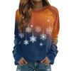 Damska Moda Casual Długi Rękaw Świąteczny Nadruk Dekolt Bluza Top
