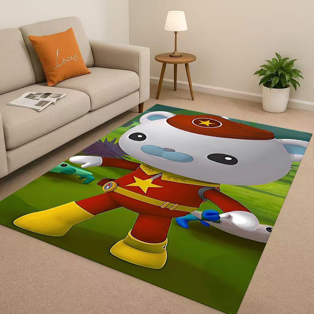 Cute Octonauts Barnacles Cartoon Living Room Non-Slip Area Rug Carpet for Bedroom Playroom Sofa,Easy Clean Home Decor Doormat