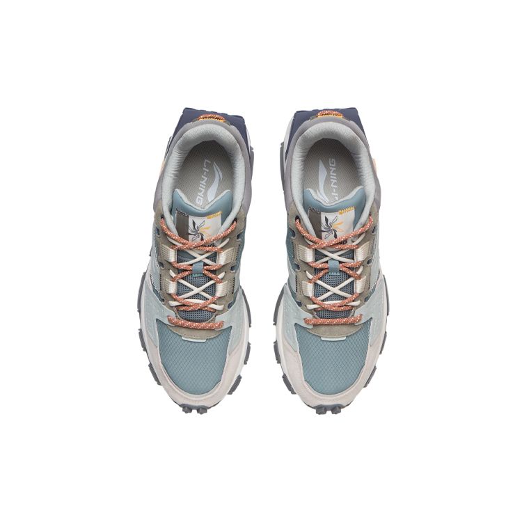 Li Ning Cloud Sword Reflective Non-Slip Wear-Resistant Low-Top Running Shoes Men sneakers Lead-Gray Green AGCR327-2