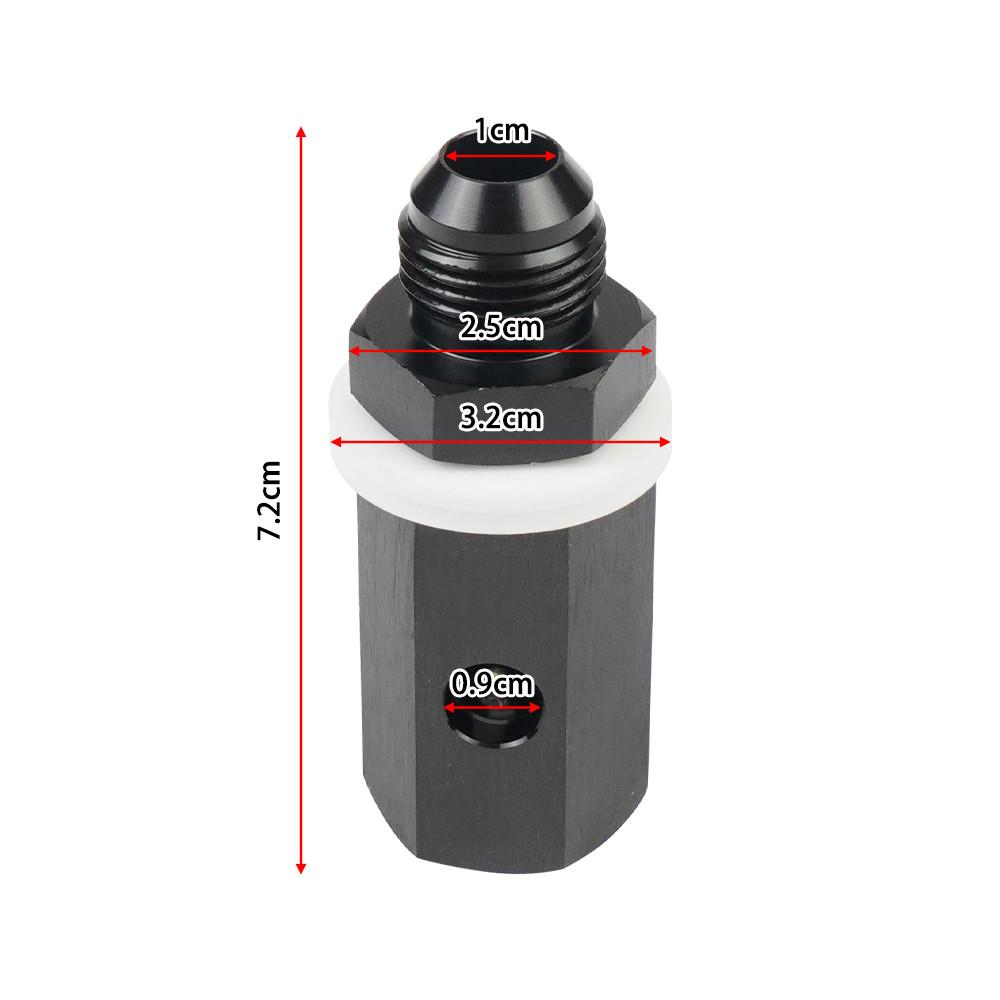 Aluminum AN6 AN8 AN10 Male Fuel Cell Tank Roll Over Exhaust One-way Valve Fuel Vent Valve Joint Black TF-1132