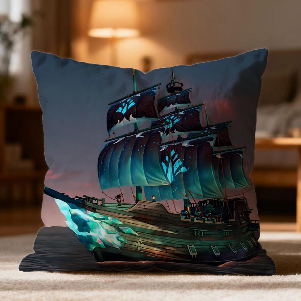 Popular S-SSea of Thieves Cushion Cover Soft Washable Pillow Case Multi-Scene for Couch Bed Travel Office Use