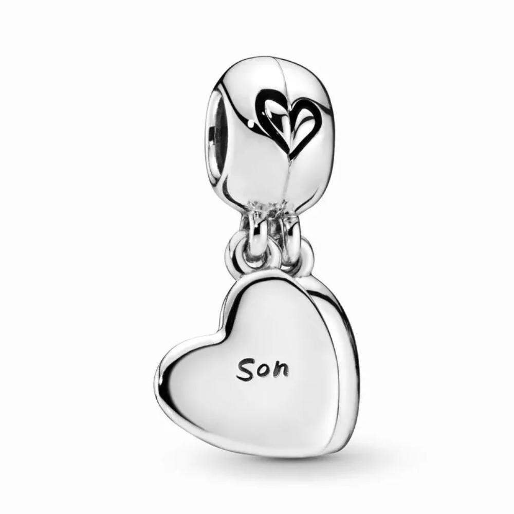 925 Silver Family Charm Fit Original Bracelet Jewelry Pendant Boy Girl Sparkling Mom Bead Sisters Dangle Plated