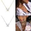 S925 Sterling Silver Ins Wind Mini Diamond-Encrusted Versatile Xiaoqingxin Super Fairy Butterfly Necklace Adjustable Collarbone Chain