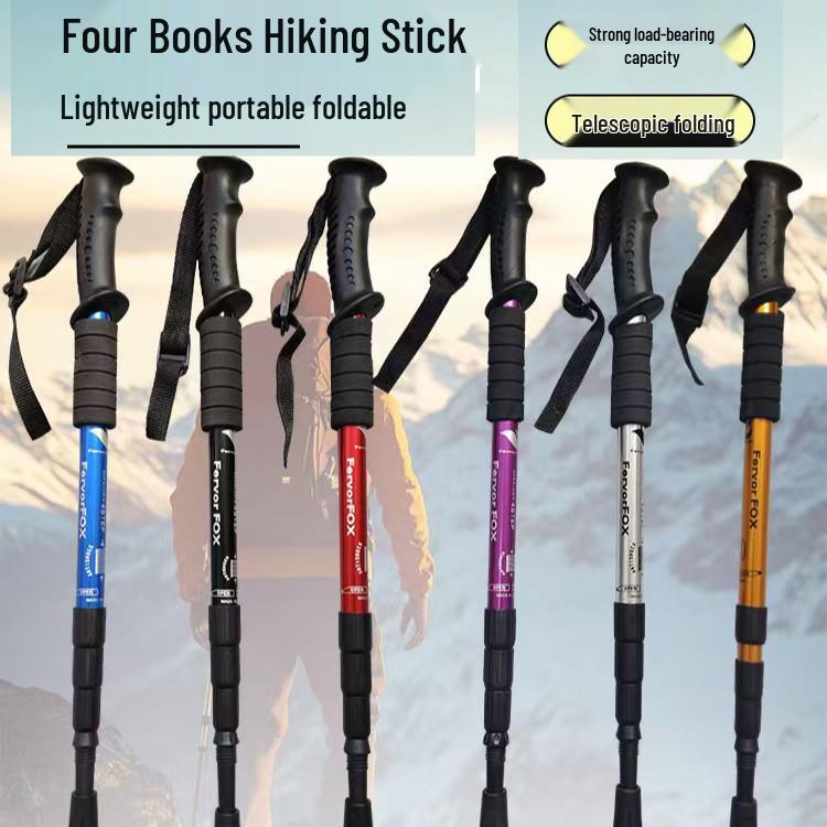 Telescopic Aluminum Alloy Shock-Absorbing Ultra-Light Adjustable Elderly Walking Cane with Straight and Curved Handle Options