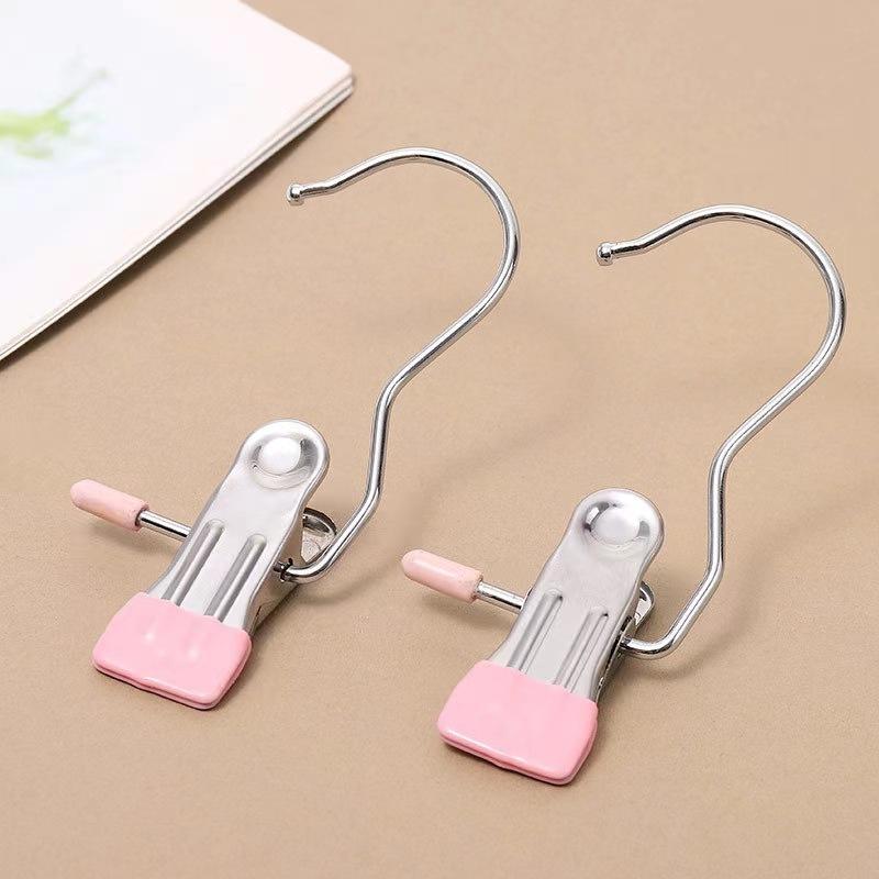 Three Character Clip Hook, Stainless Steel Clothesline Clip, Seamless Storage, Hat Clip, Home Shorts, Fabric, Socks, Air Drying
