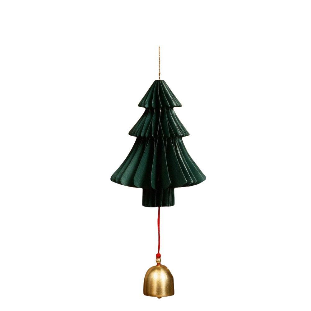 Paper Xmas Tree Pendant 3D Christmas Tree Ornament Creative Christmas Bell Ornament  Tree Scene