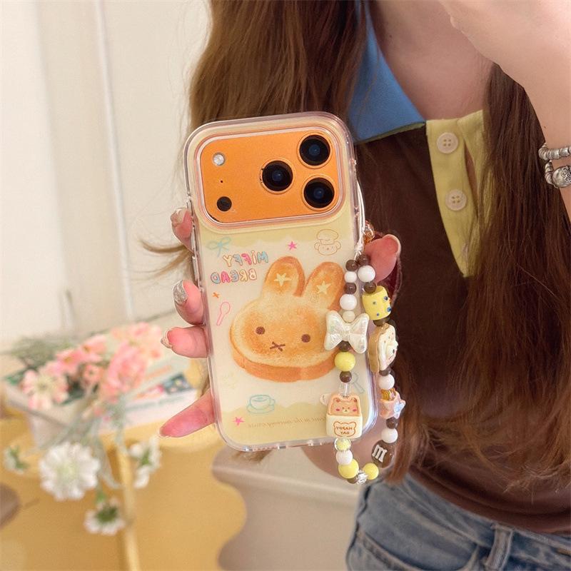 Creative Cute Bunny Toast iPhone 17/16 Pro Max/15/14 Girly Case