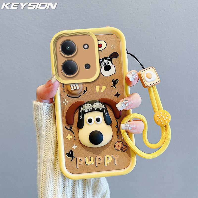 

KEYSION Протиударний чохол для Redmi 15C 171мм зі шнурком М який силіконовий Милий 3D Мультяшний ляльковий чохол для телефону для Xiaomi POCO C85 for Redmi 15C 171mm